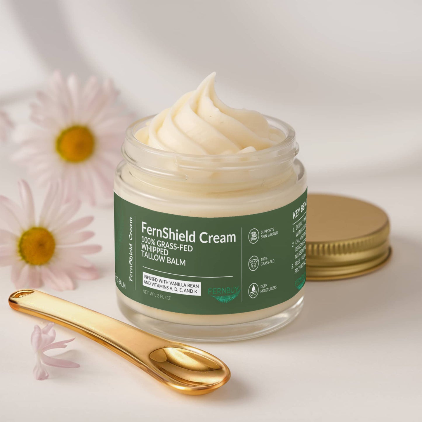 FernShield Cream - Whipped Grass-Fed Tallow Balm with Vanilla Bean - Fernbuy
