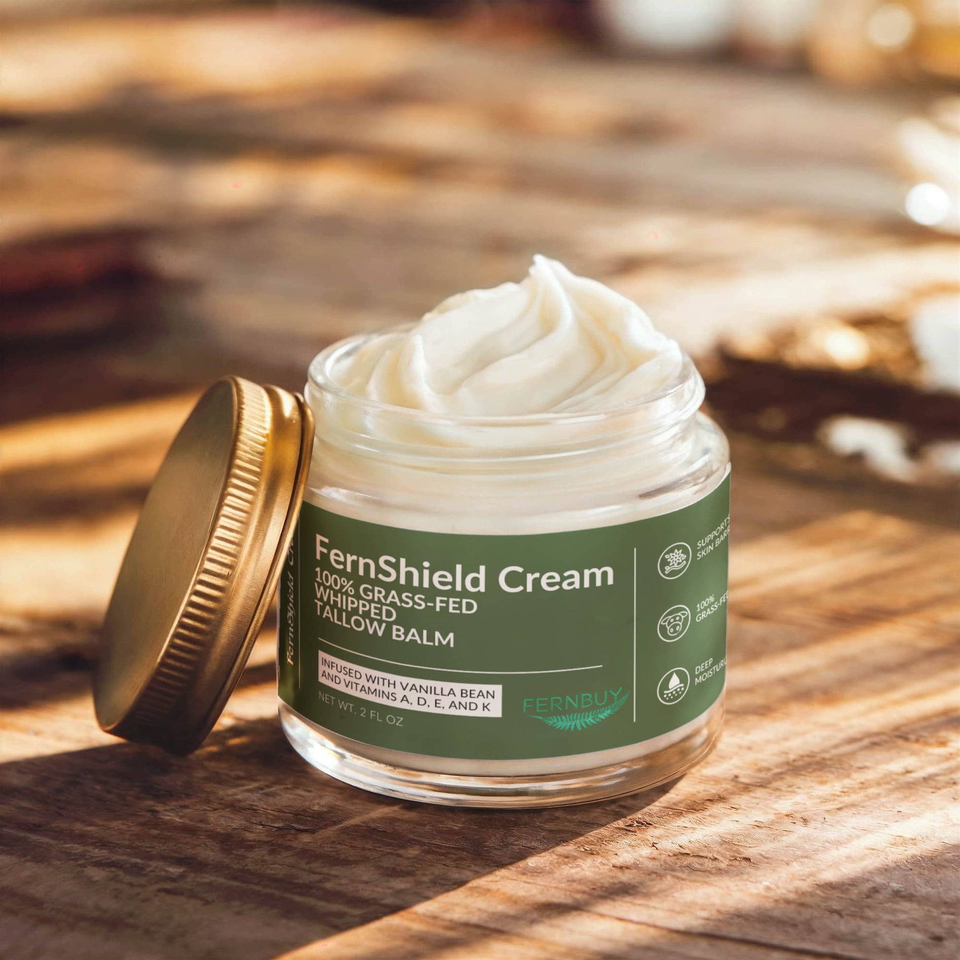 FernShield Cream - Whipped Grass-Fed Tallow Balm with Vanilla Bean - Fernbuy