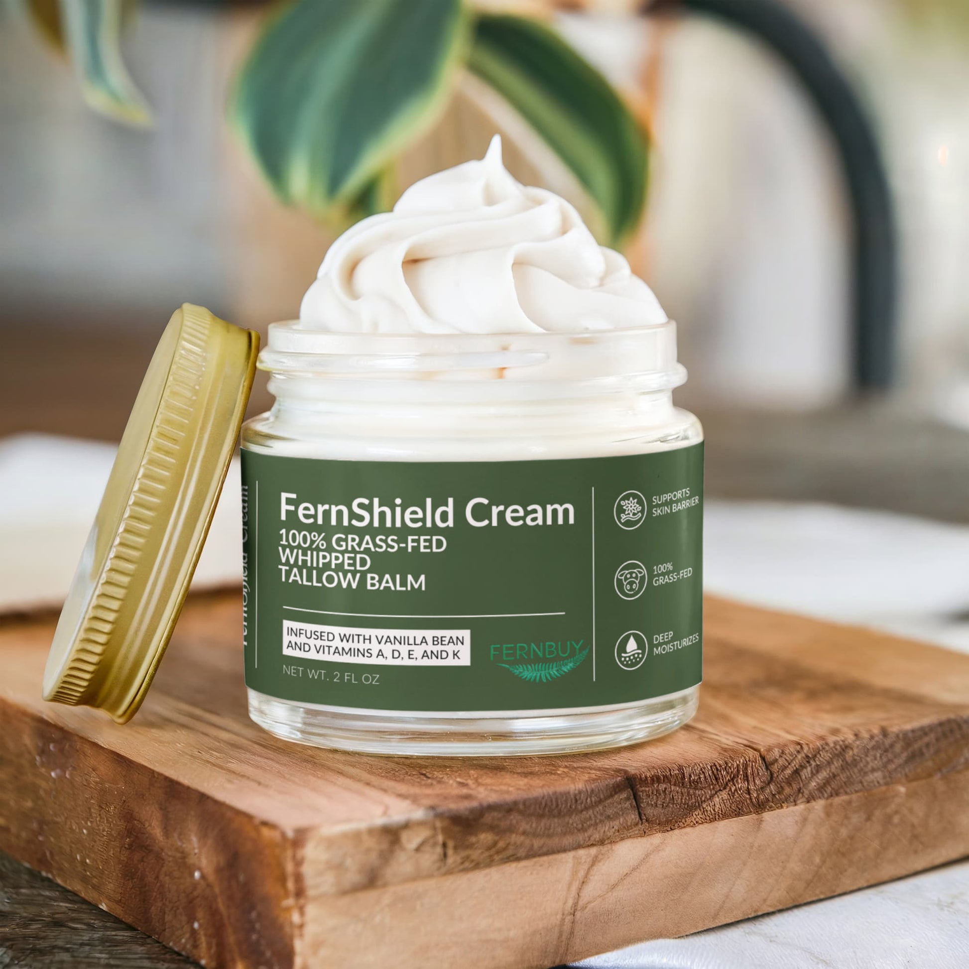 FernShield Cream - Whipped Grass-Fed Tallow Balm with Vanilla Bean - Fernbuy