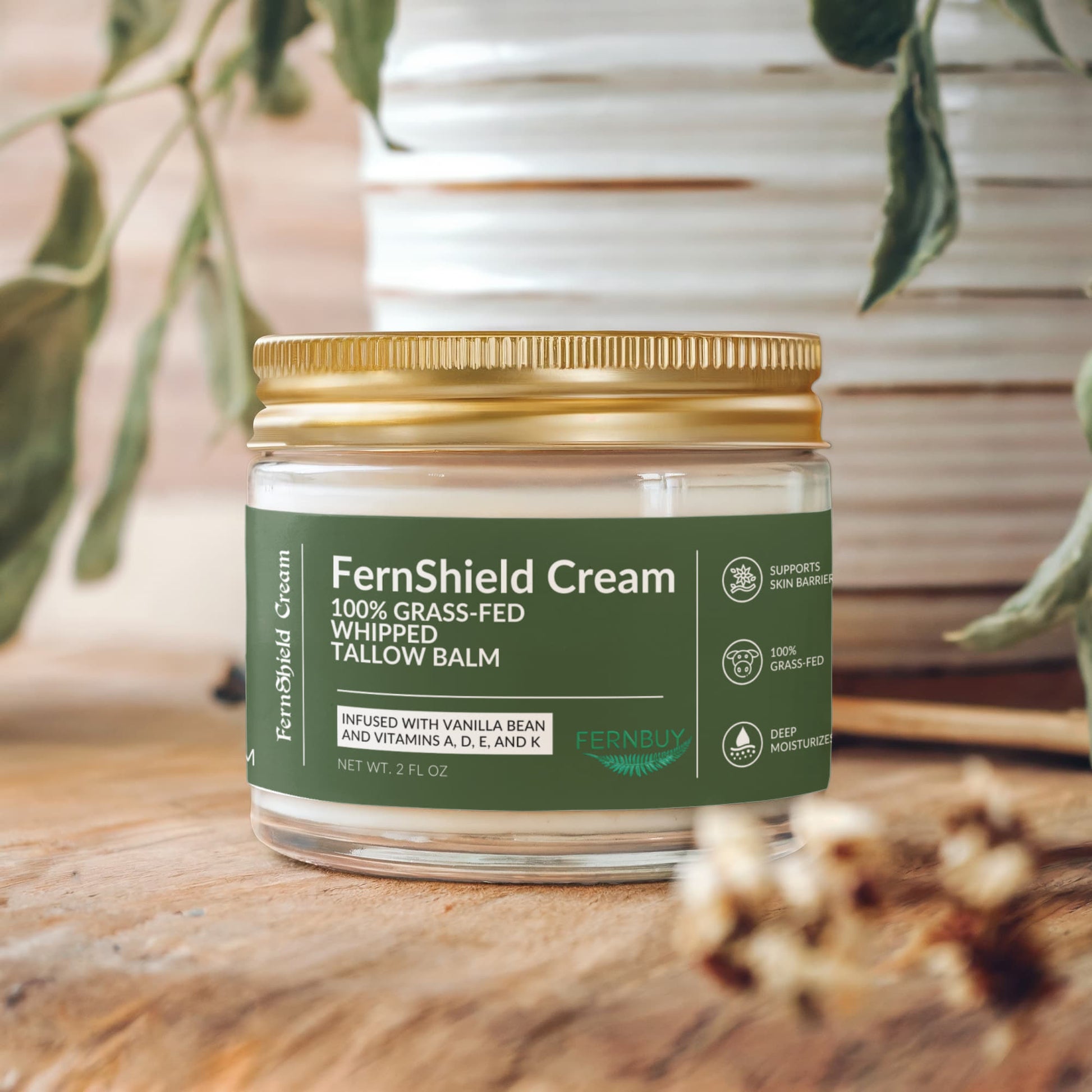 FernShield Cream - Whipped Grass-Fed Tallow Balm with Vanilla Bean - Fernbuy